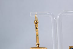 Lapis Lazuli Diamond Solid 22K Gold Dangle Drop Contemporary Earrings