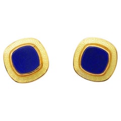 Lapis Lazuli earclips in 18 karat gold
