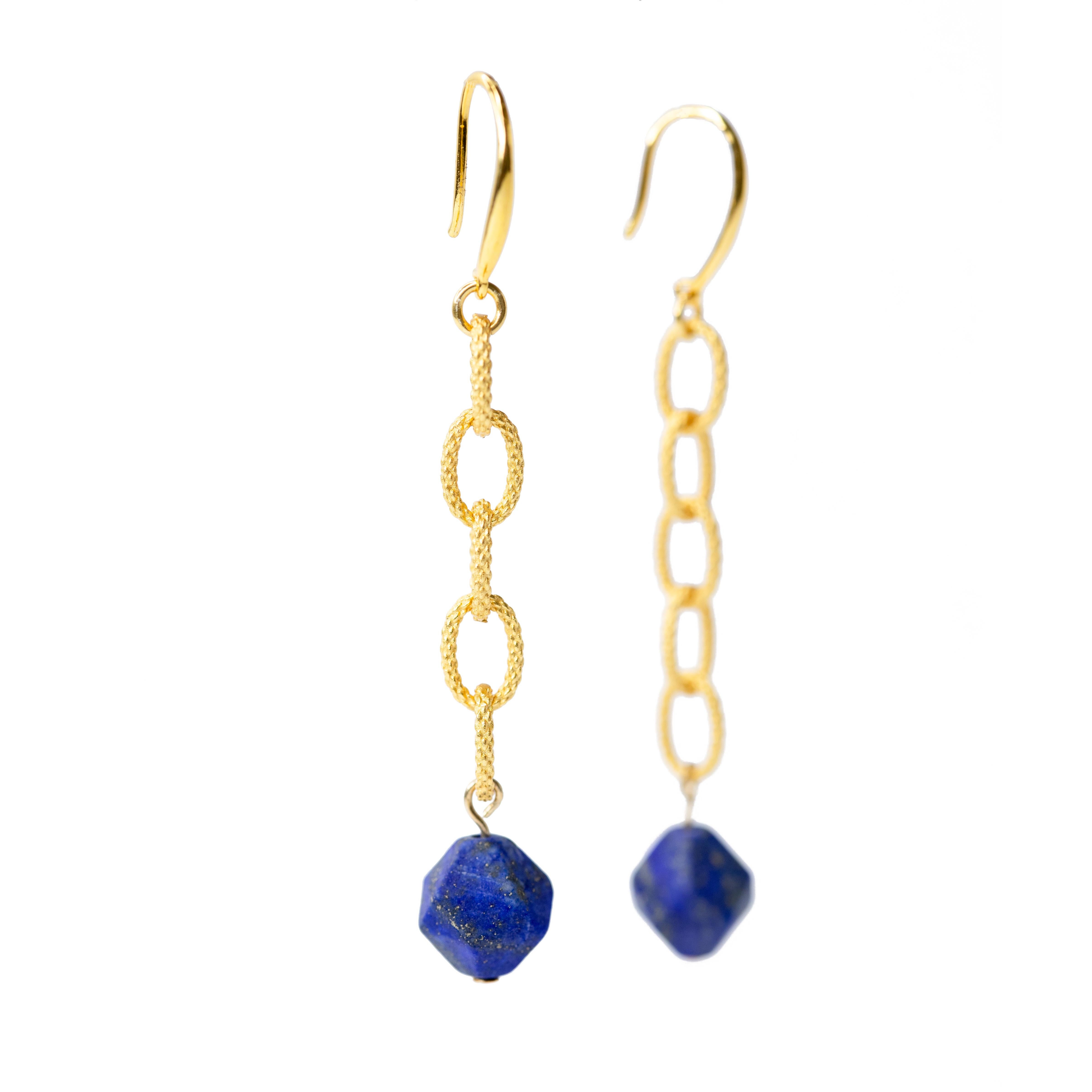 Boucles d'oreilles Madrid en lapis-lazuli bleu - par Bombyx House Neuf - En vente à Westport, CT