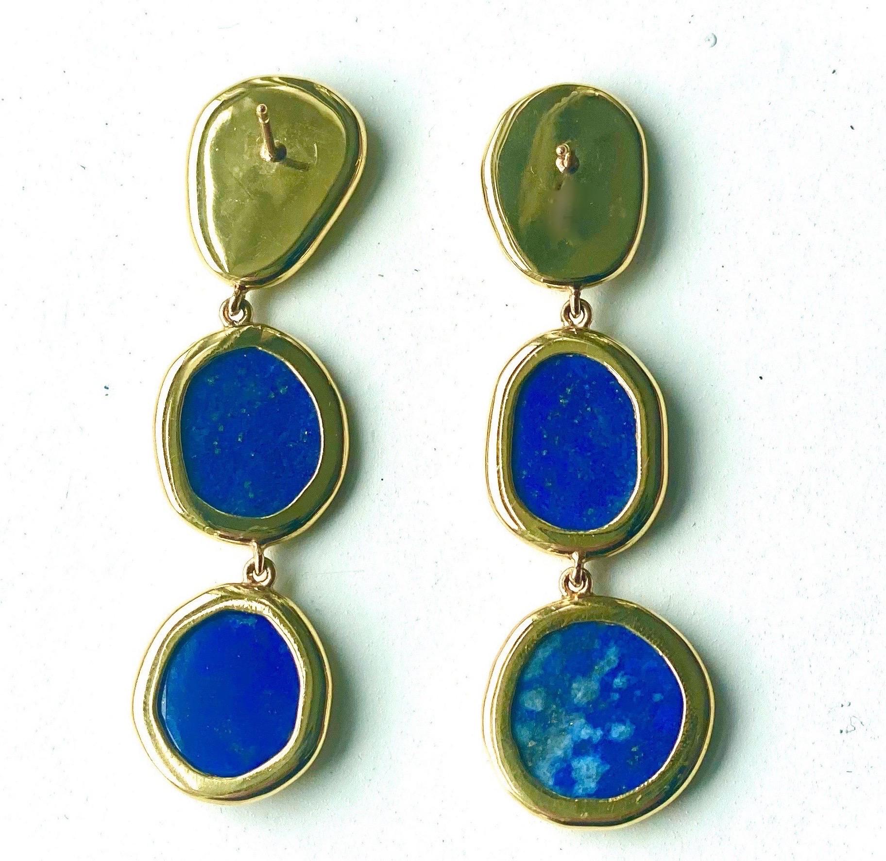 Lyn's Jewelry Lapis Amethyst and Malachite Drop Earrings Silver or Gold 