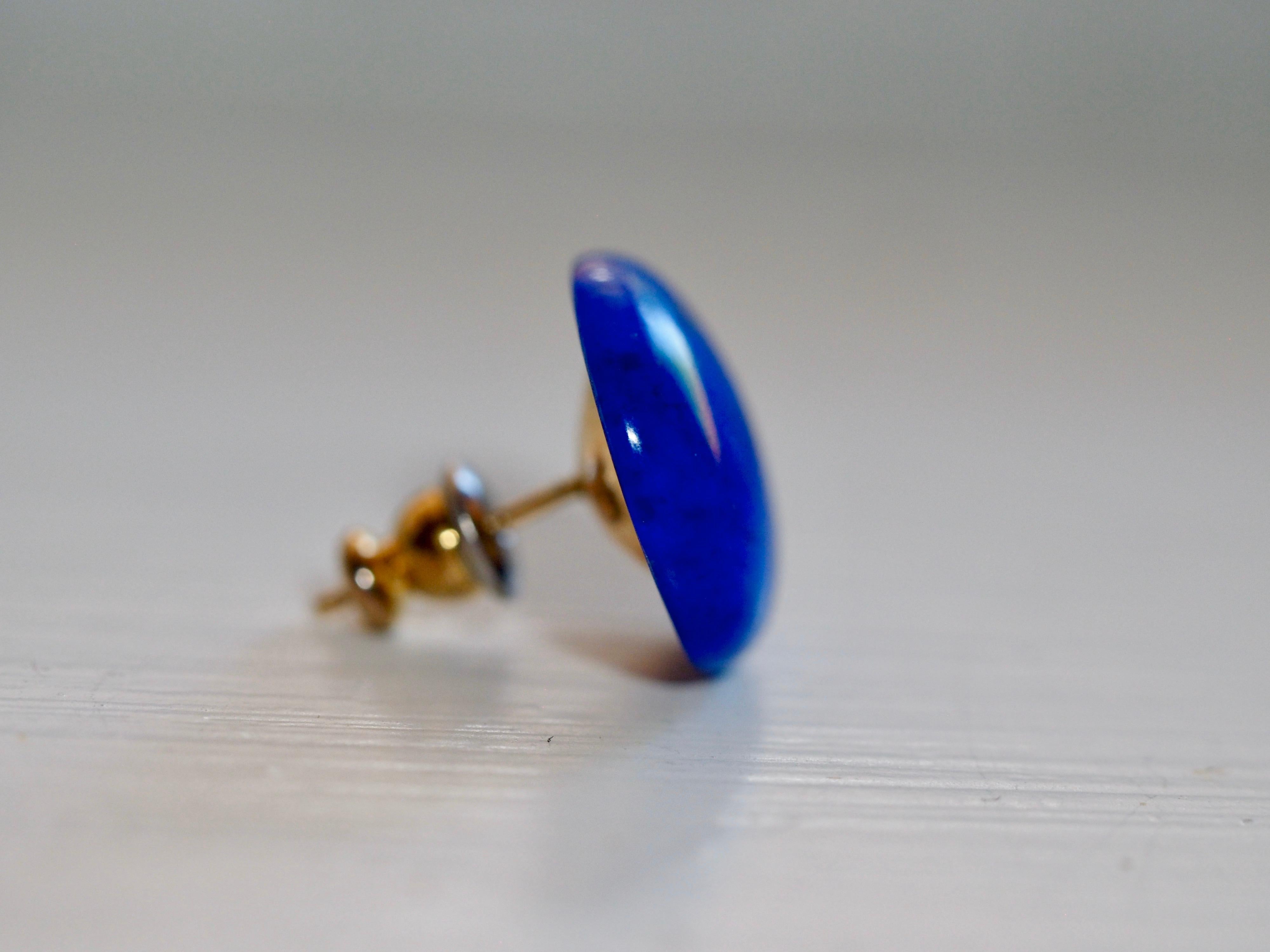 Lapis Lazuli Earrings with Removable 14 Karat Yellow Gold Jackets In Good Condition In Addison, TX