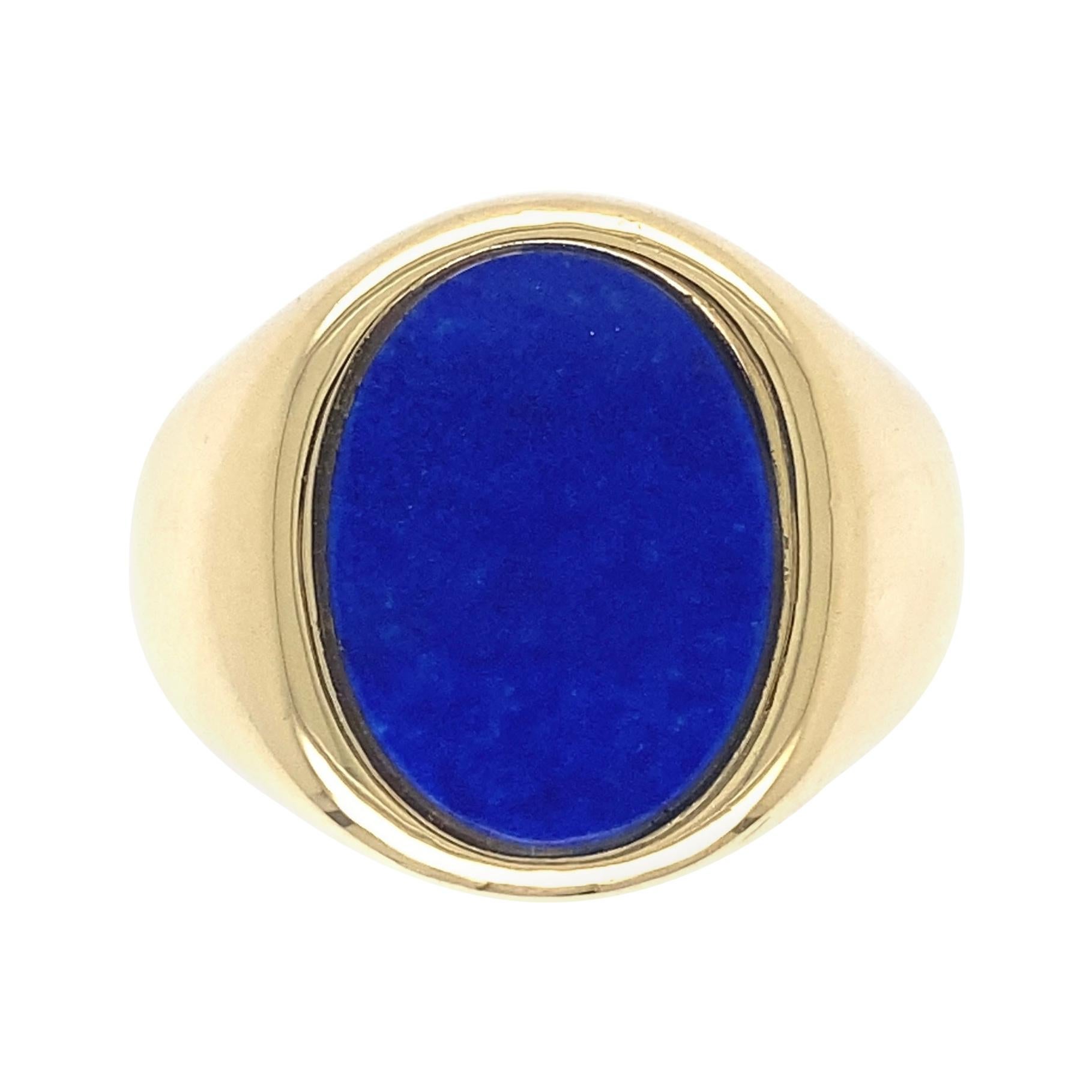 Lapis Lazuli Fine Men’s Gold Ring Estate Fine Jewelry