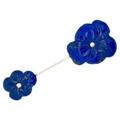 Lapis Lazuli Flower Stick Pin