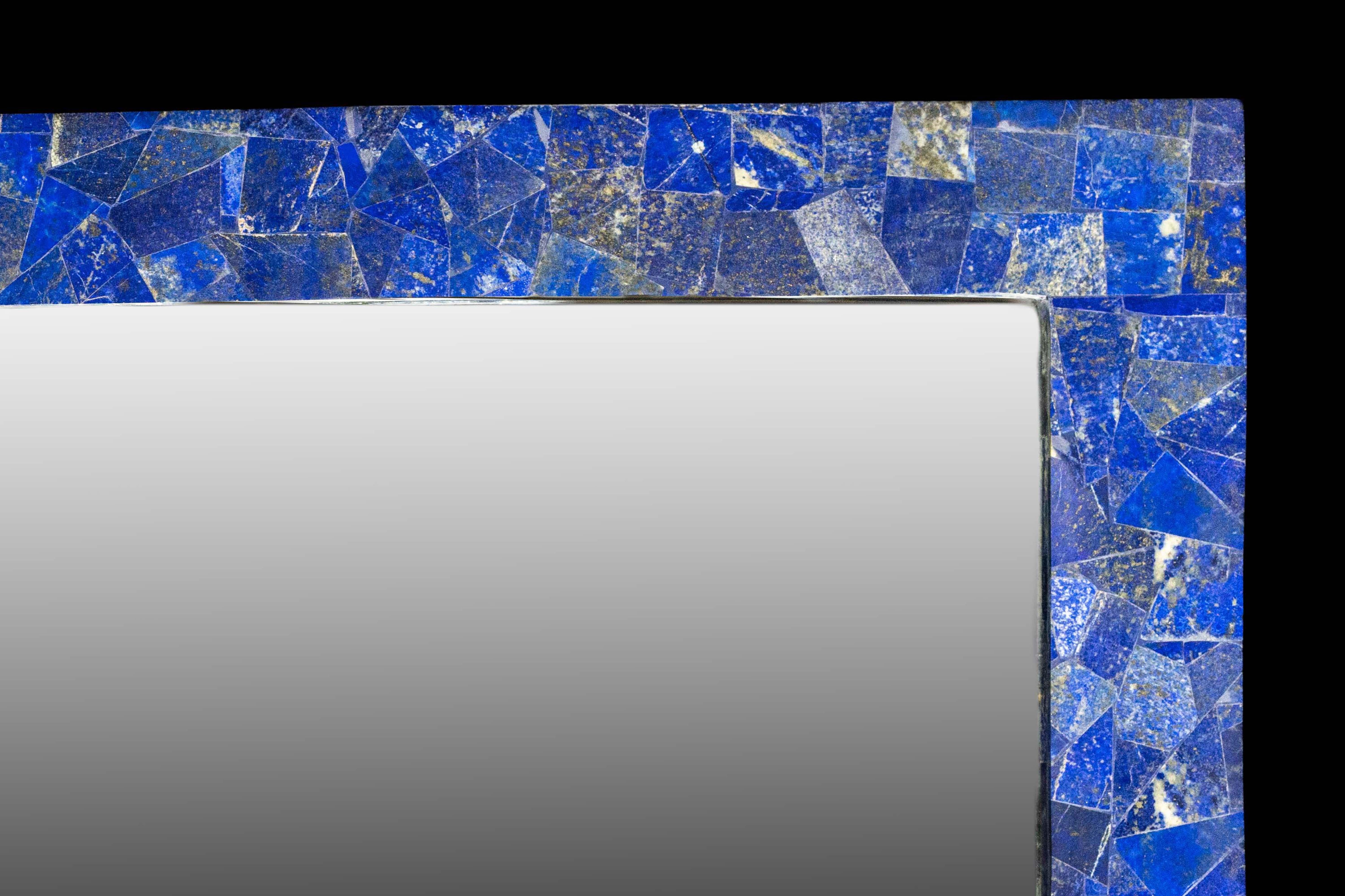 Lapis Lazuli Framed Mirror In New Condition In New York, NY