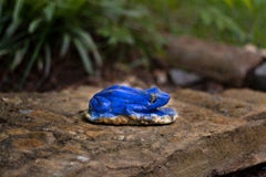 Lapis Lazuli Frog Japanese Antique Blue Gemstone Animal