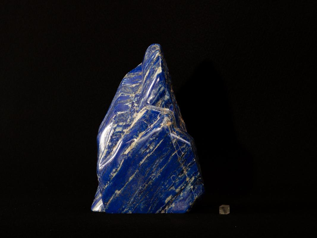 Very intense good quality lapis blue with shiny pyrite details. Large piece.
