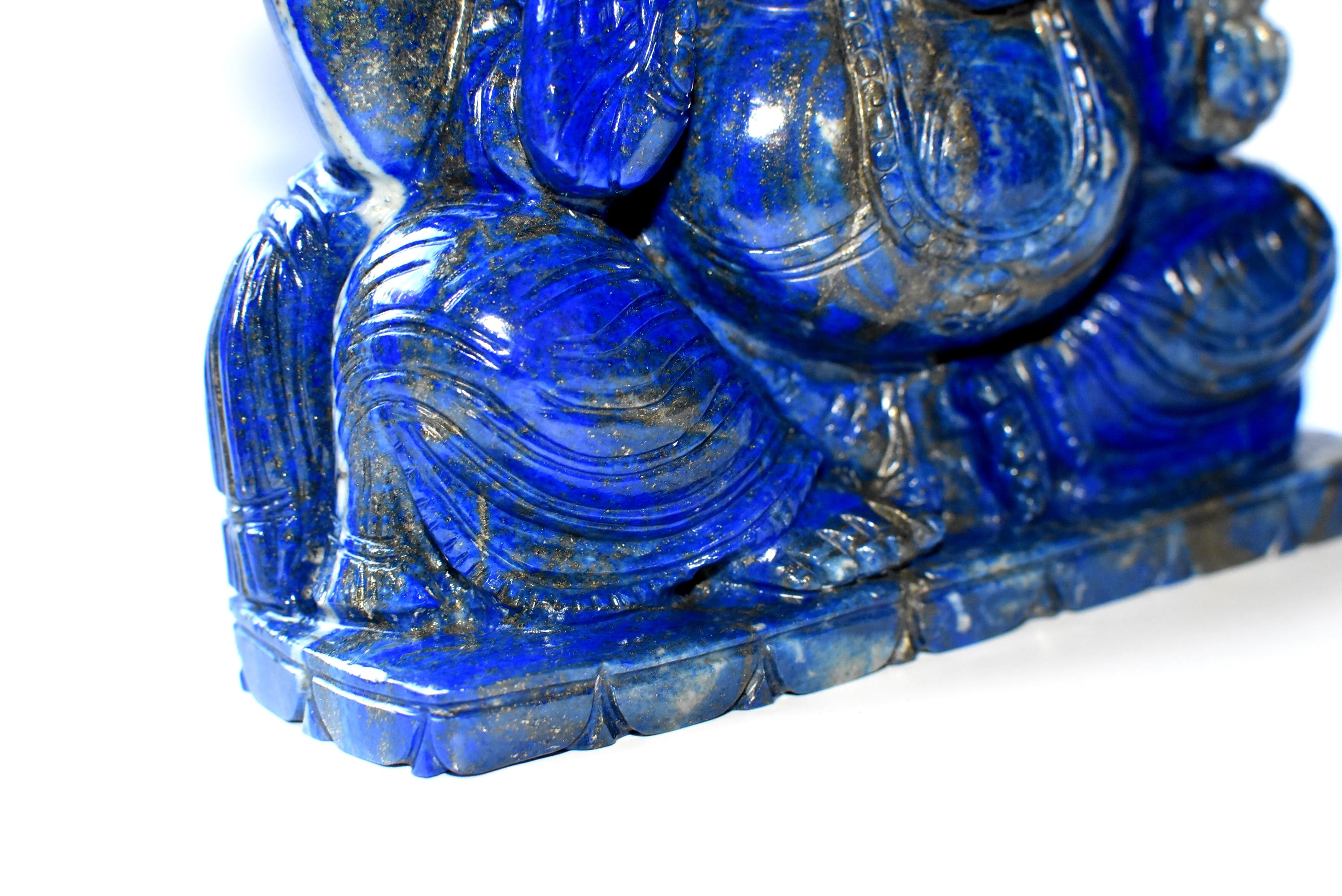 Lapis Lazuli Ganesh Statue, 5.8 Lb, 1st Grade Natural, Large 3