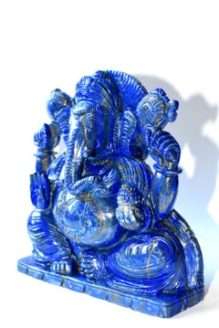 Lapis Lazuli Ganesh Statue, 5.8 Lb, 1st Grade Natural, Large