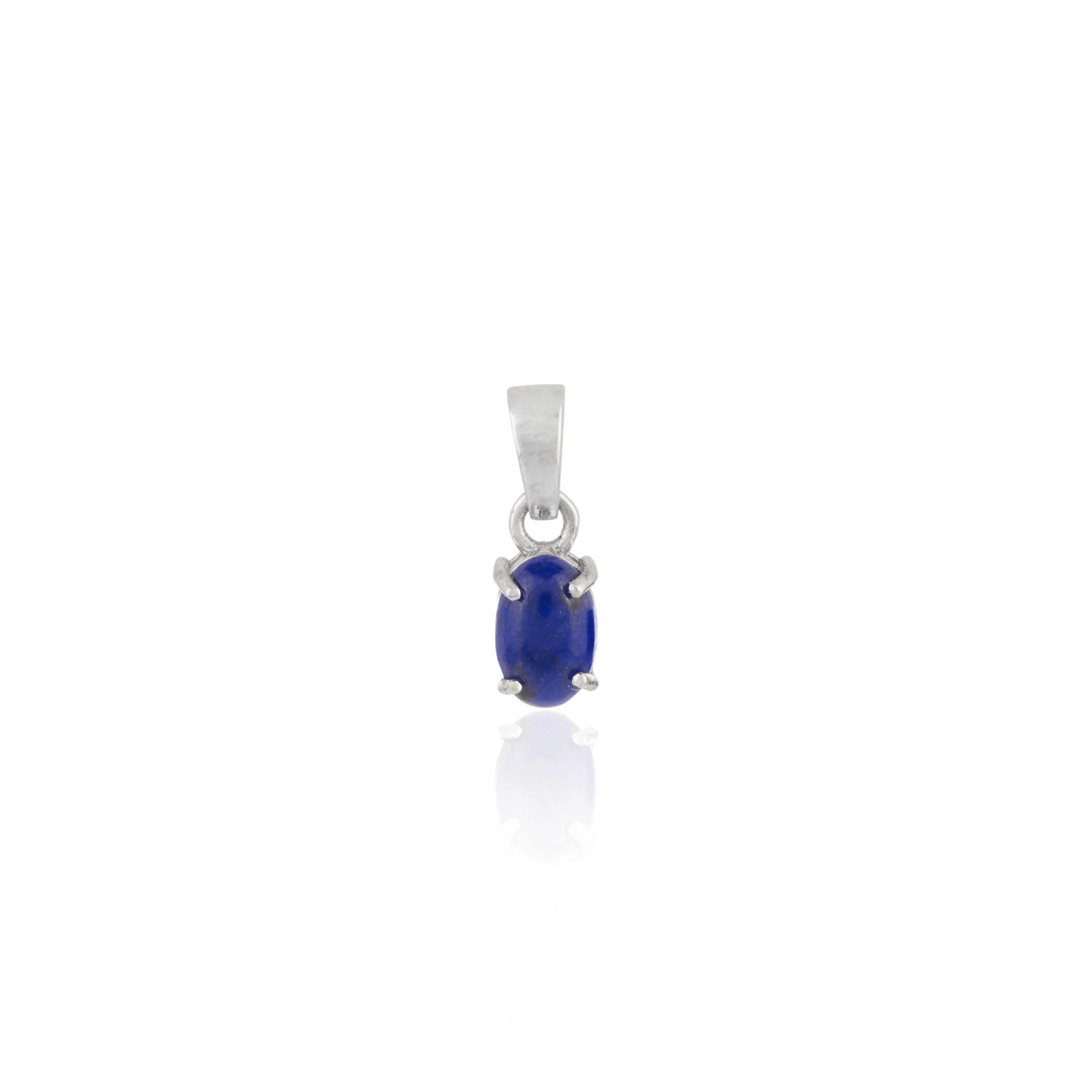For Sale:  Lapis Lazuli Ring, Pendant and Earrings Jewelry Set in 18k Solid White Gold 17
