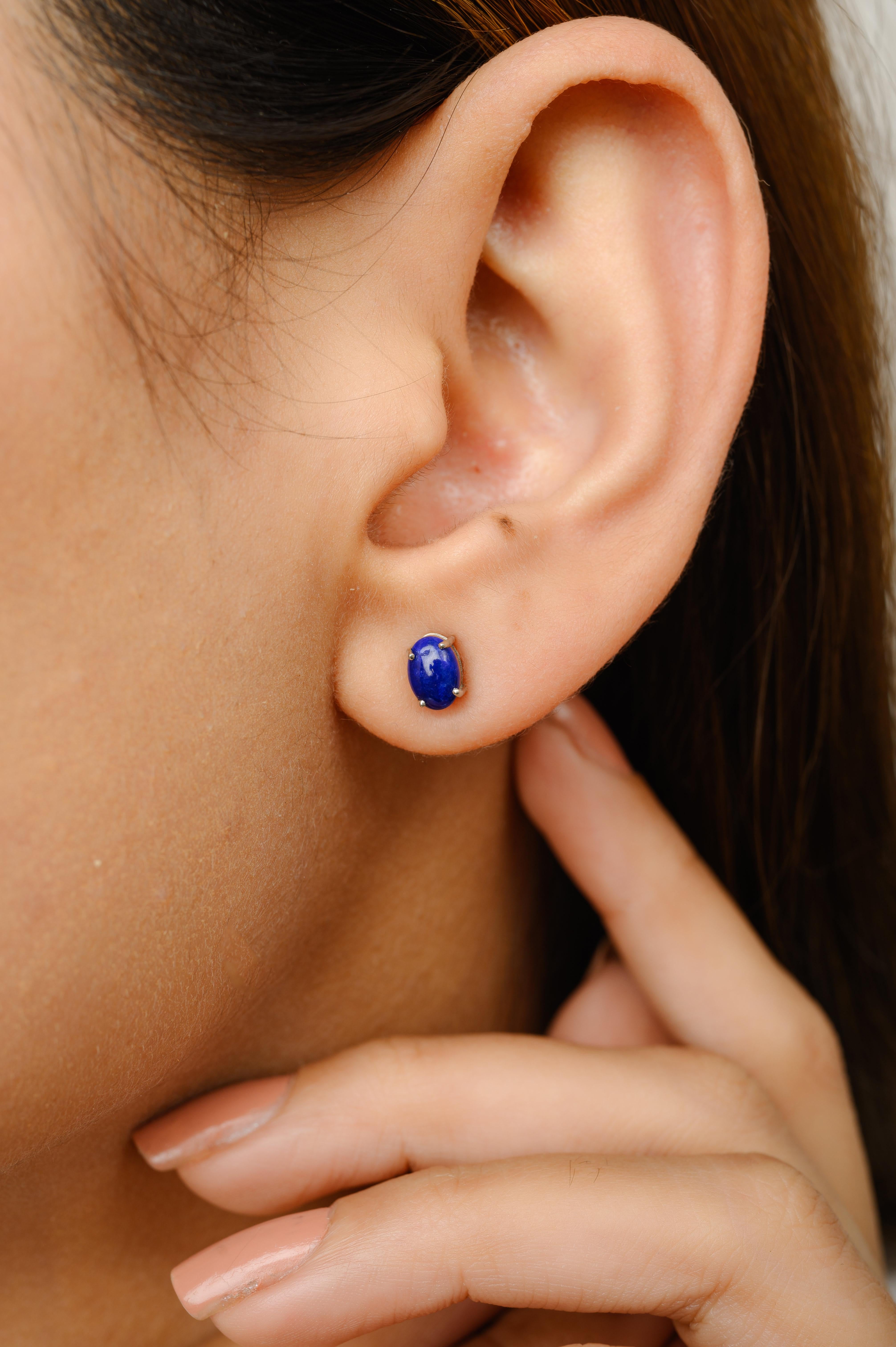 En vente :  Bague, pendentif et boucles d'oreilles en lapis-lazuli en or blanc massif 18k 8