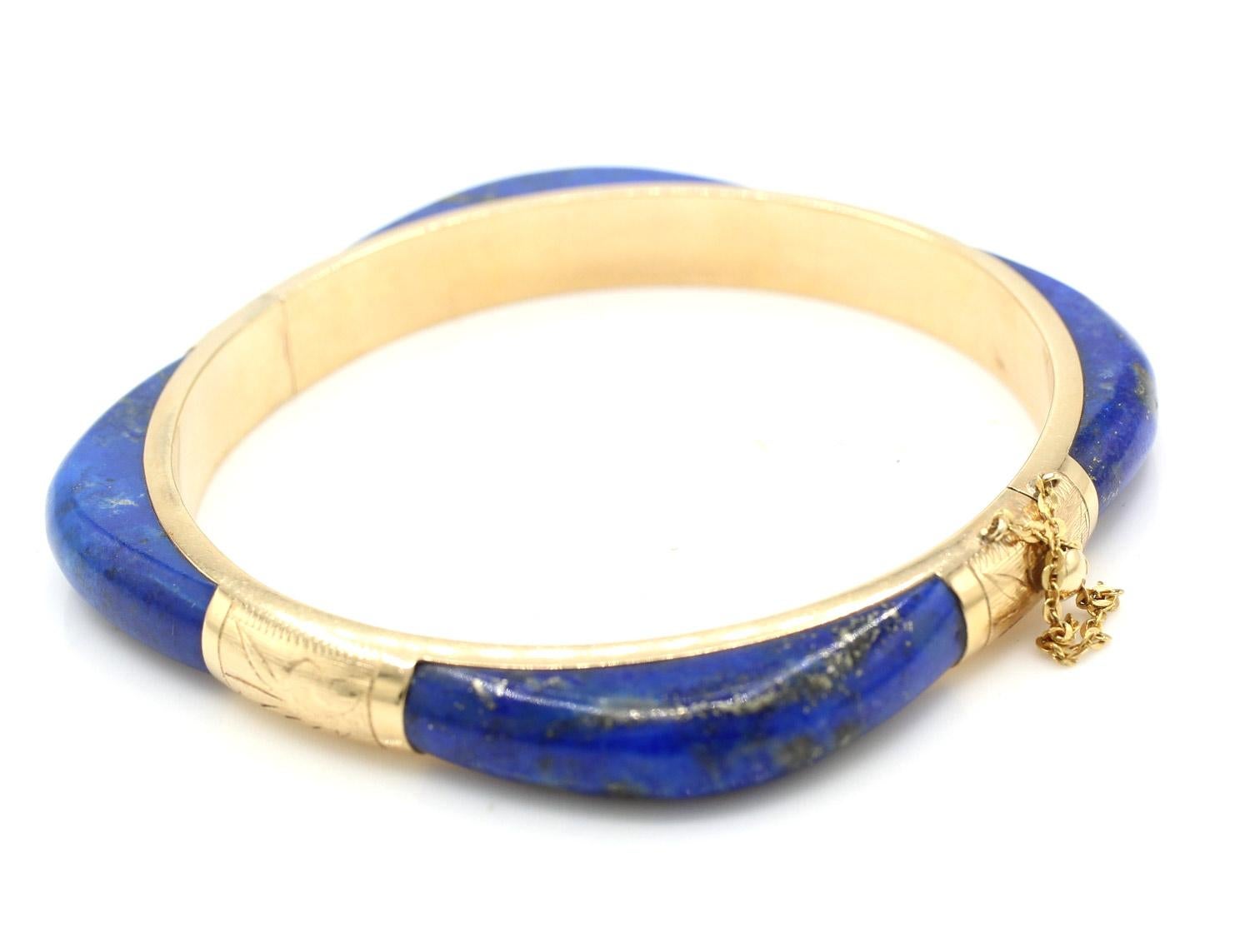 Lapis Lazuli Gold Bangle en Bueno estado para la venta en New York, NY