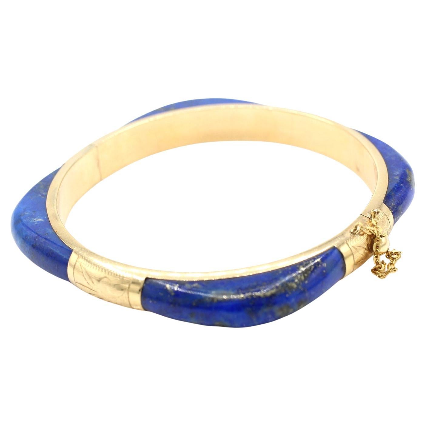 Lapis Lazuli Gold Bangle