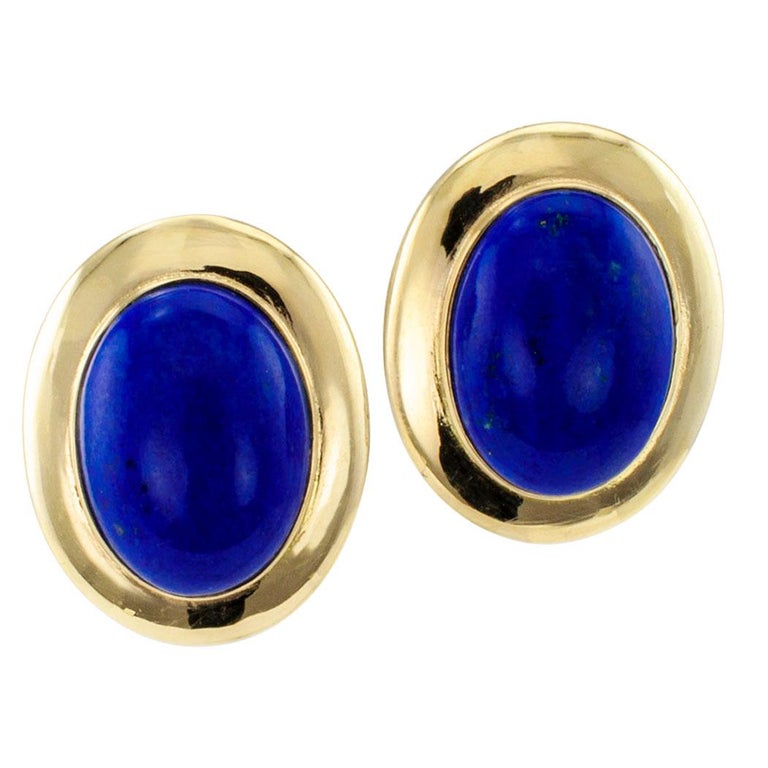 Lapis Lazuli Gold Earrings For Sale at 1stdibs