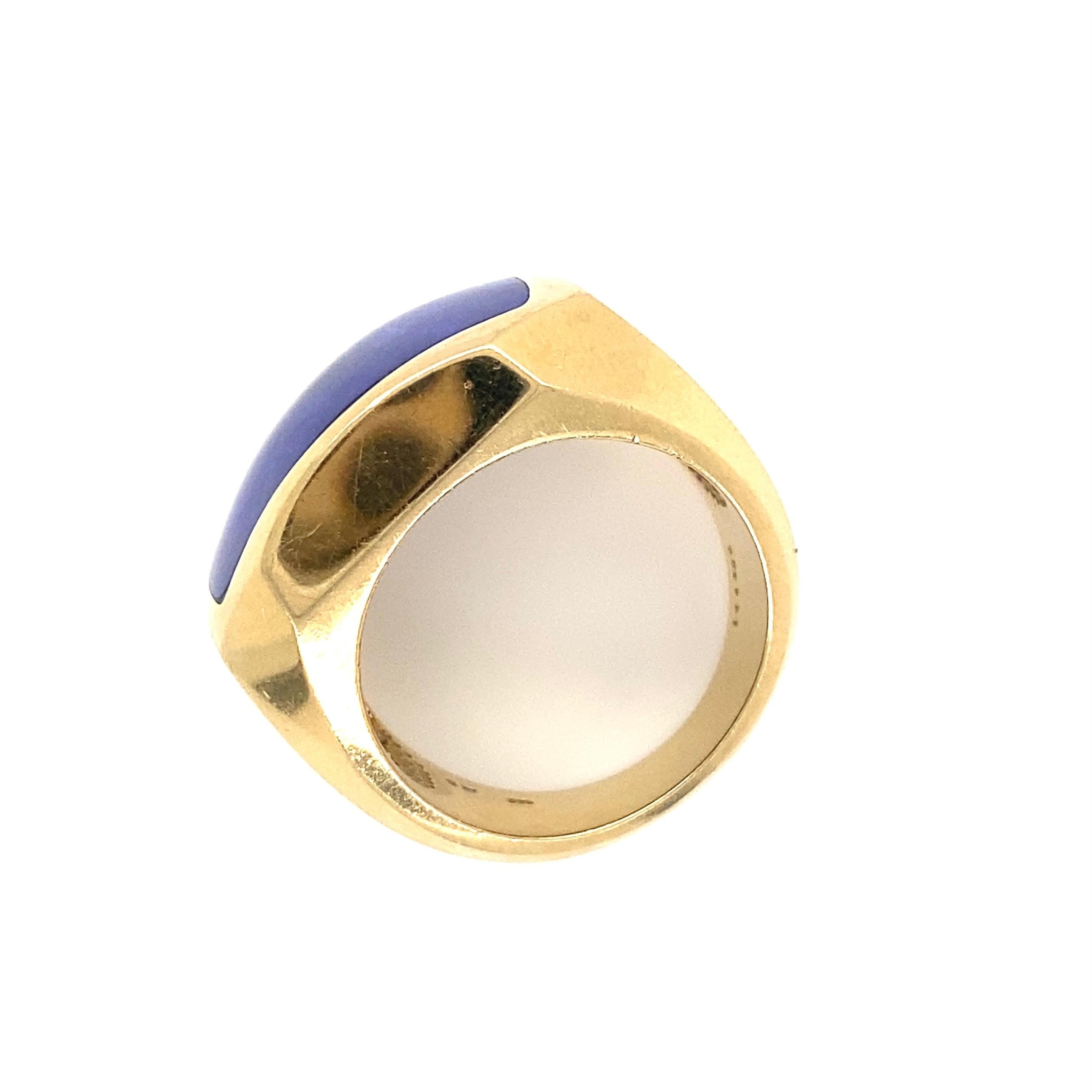 Women's or Men's Lapis Lazuli Gold Men’s Ring Estate Fine Jewelry