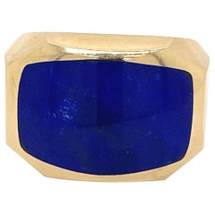 Lapis Lazuli Gold Men’s Ring Estate Fine Jewelry