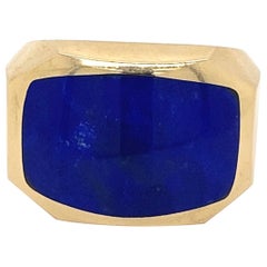 Lapis Lazuli Gold Men’s Ring Estate Fine Jewelry