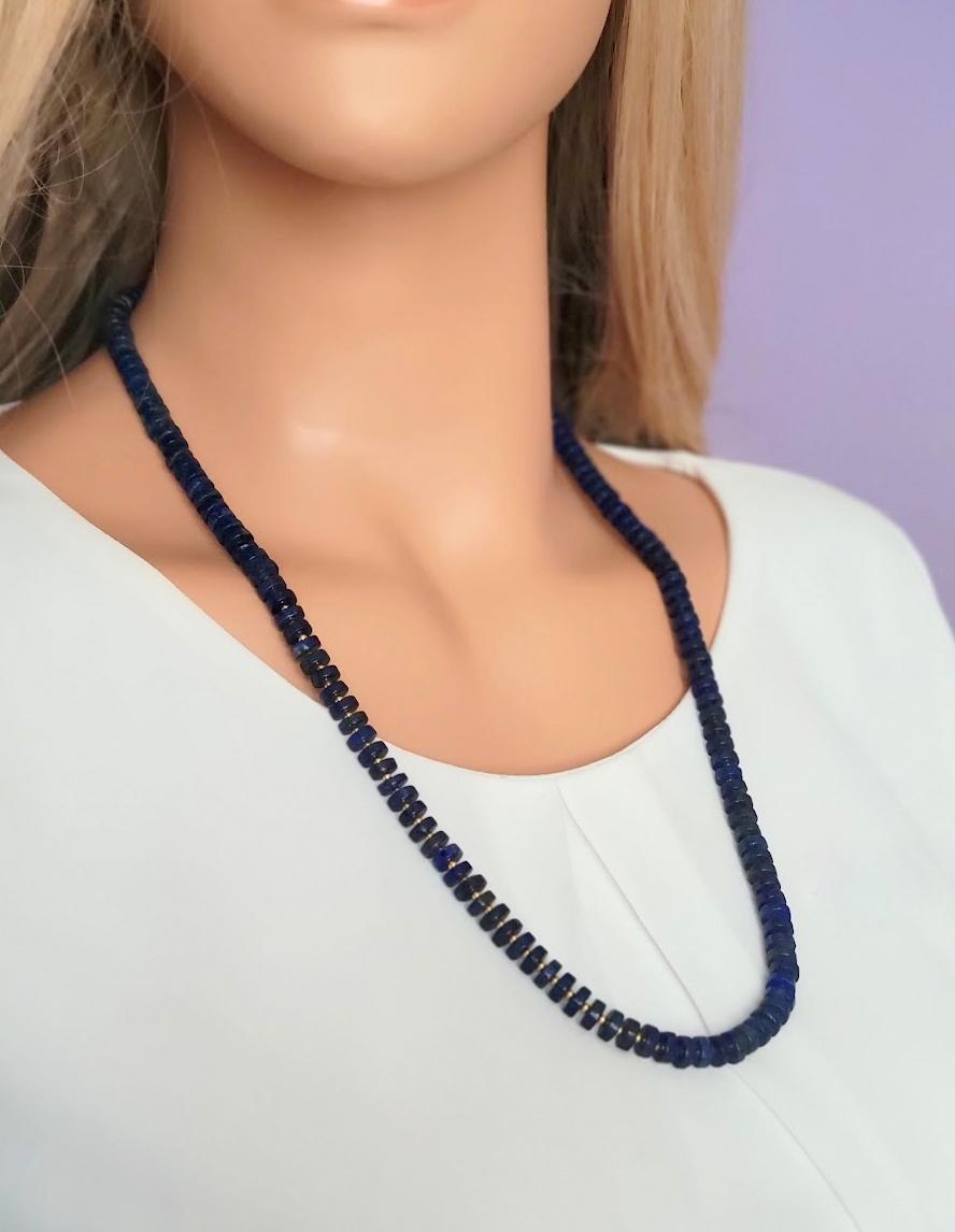 Lapis Lazuli Gold Necklace In New Condition For Sale In Chesterland, OH