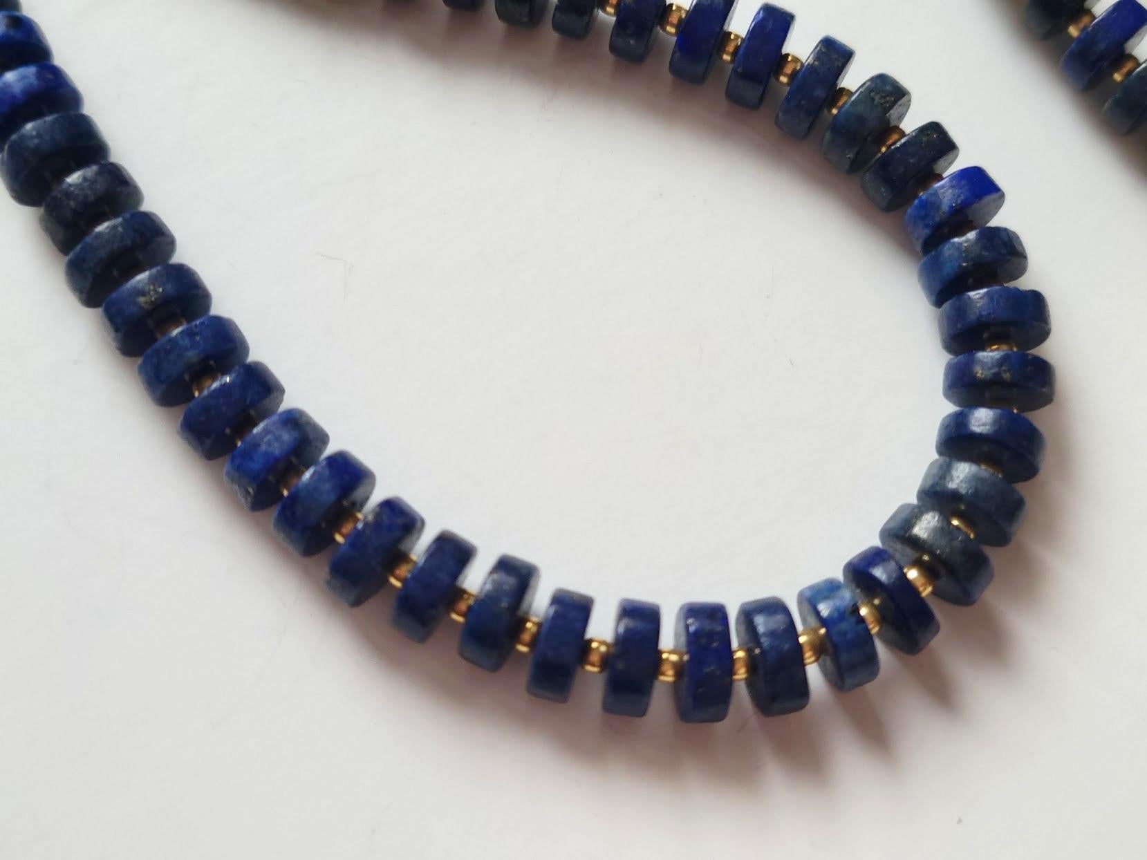 Women's Lapis Lazuli Gold Necklace For Sale