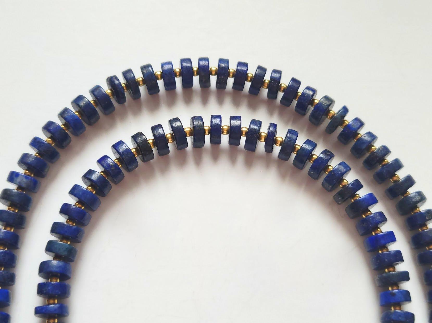 Lapis Lazuli Gold Necklace For Sale 1