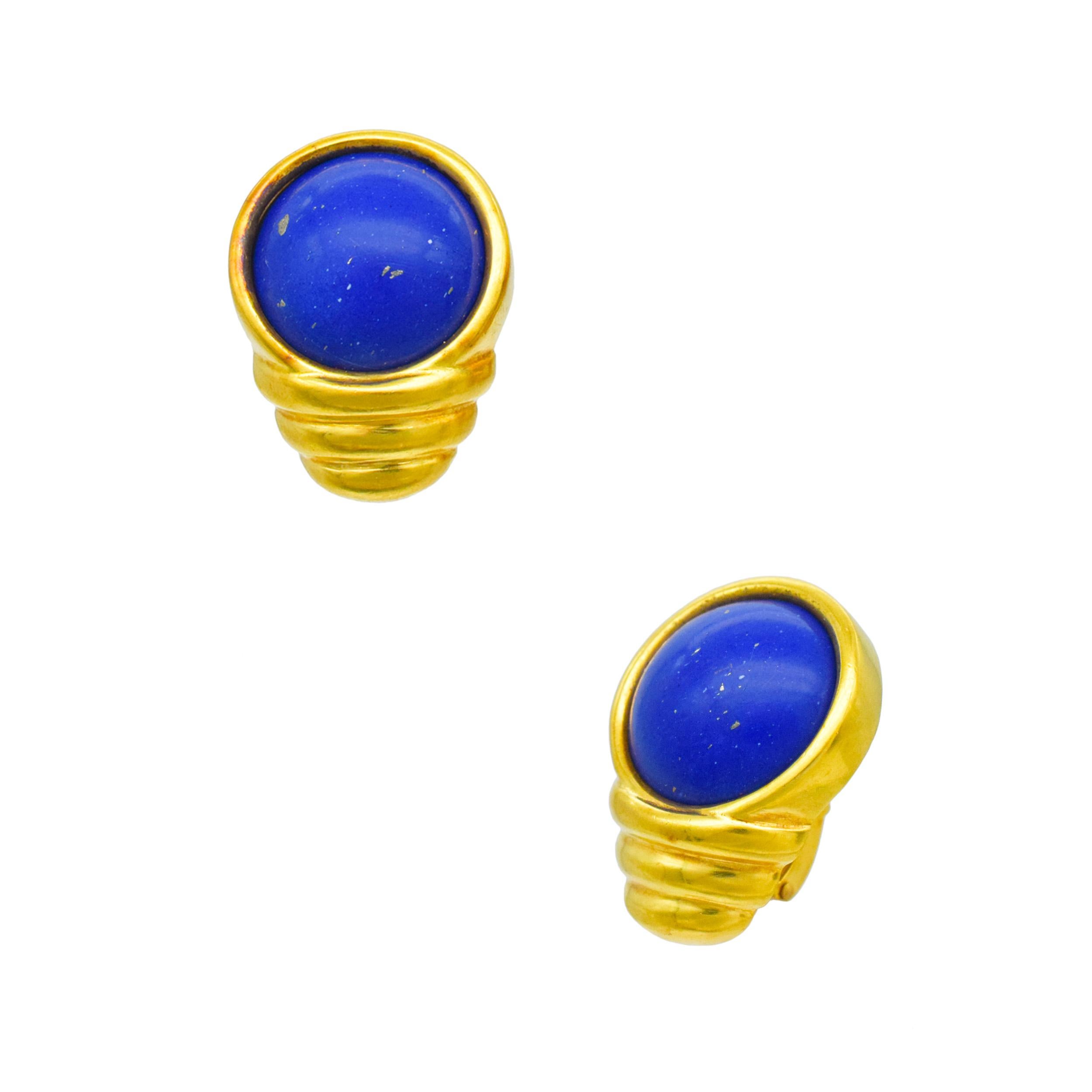 Lapis Lazuli   Collier et boucles d'oreilles en or martelé.  Or 22k en vente 4