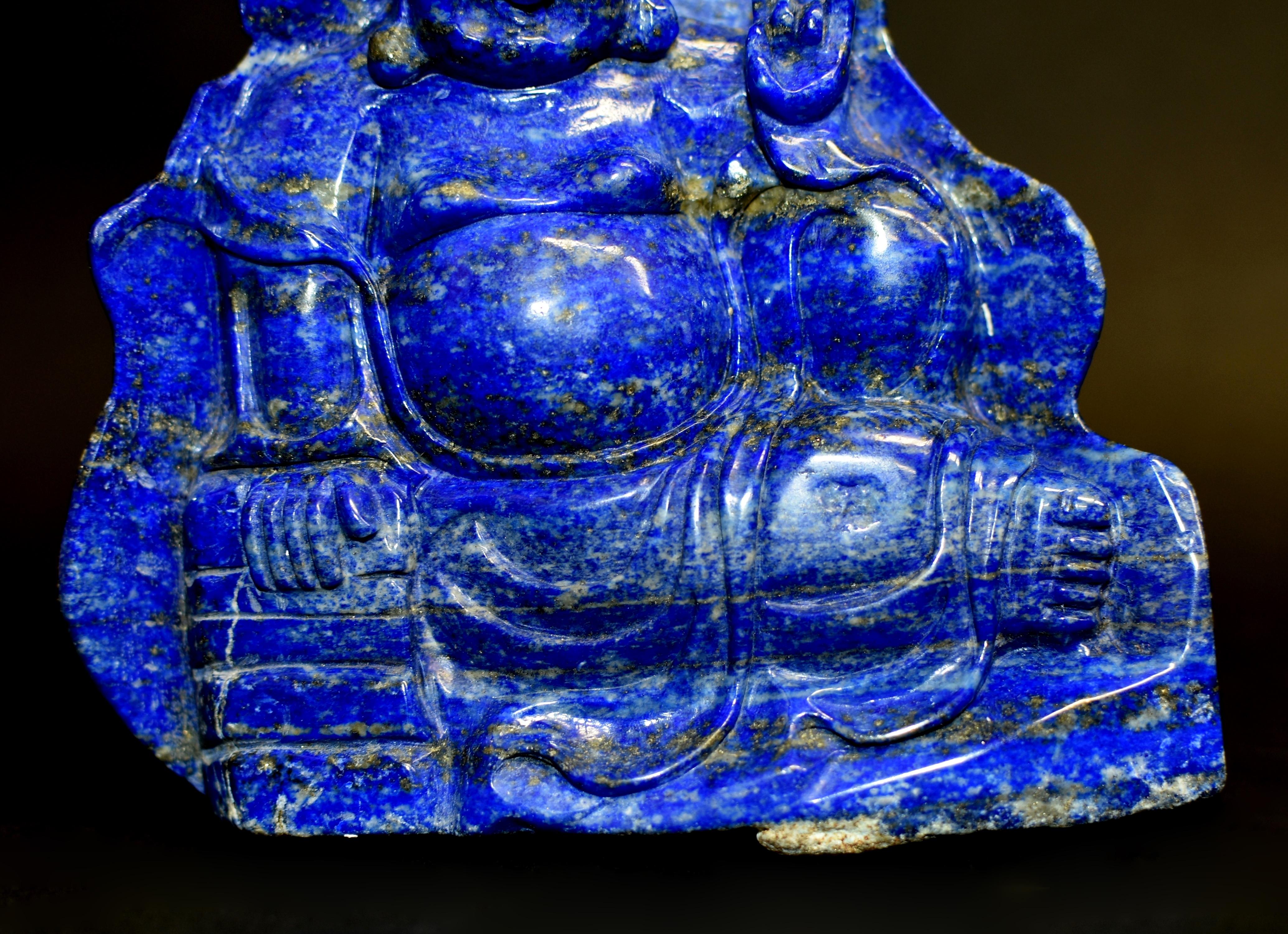Lapis Lazuli Happy Buddha Statue For Sale 6