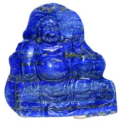 Vintage Lapis Lazuli Happy Buddha Statue