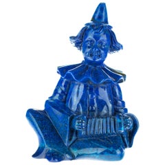 Lapis Lazuli Harlequin Clown Joy Happiness Carved Asian Art Statue Sculpture