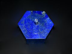 Scatola esagonale in lapislazzuli da 3,5 pollici