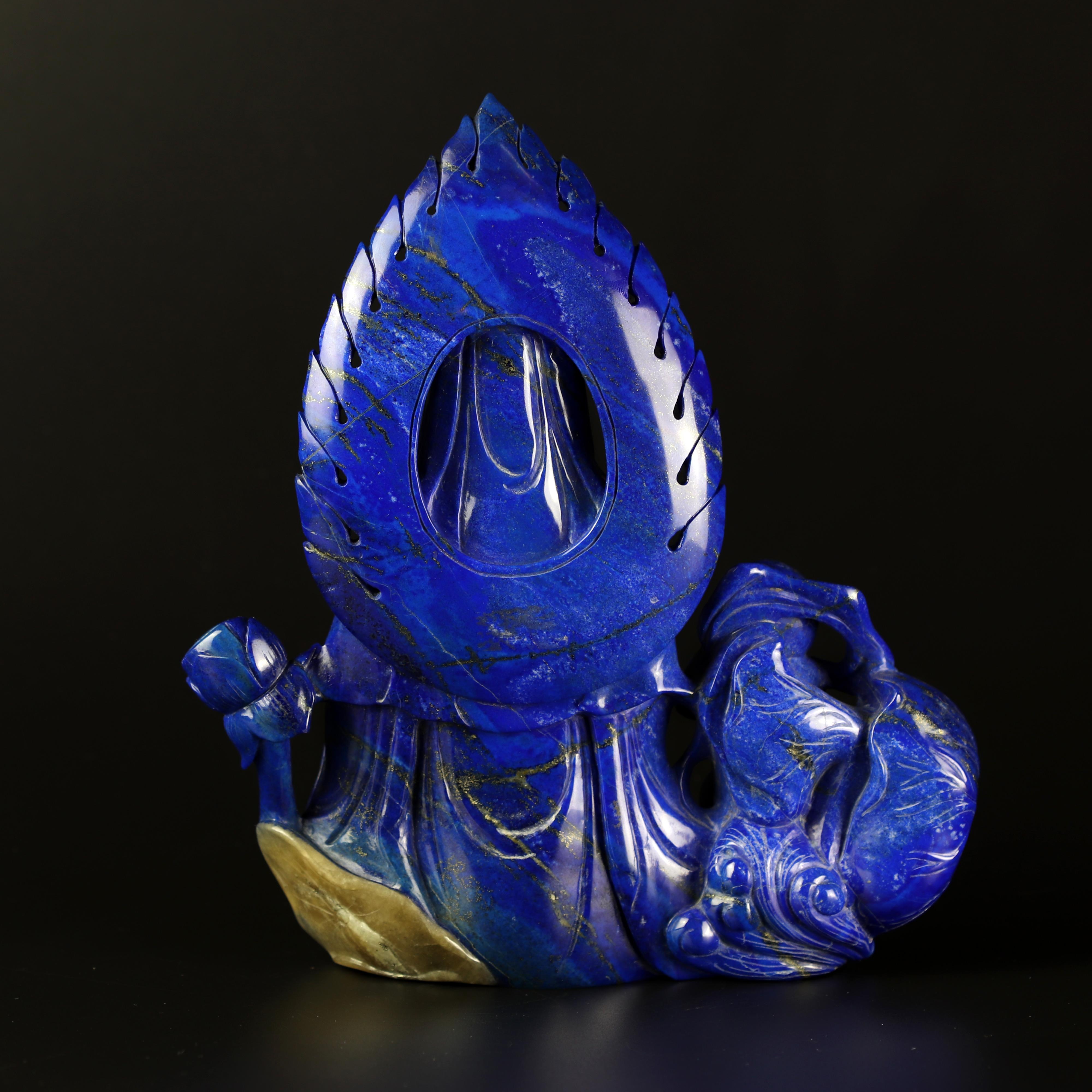 Lapis Lazuli Holy Virgin With Child Figurine Carved Blue Statue Sculpture For Sale 1
