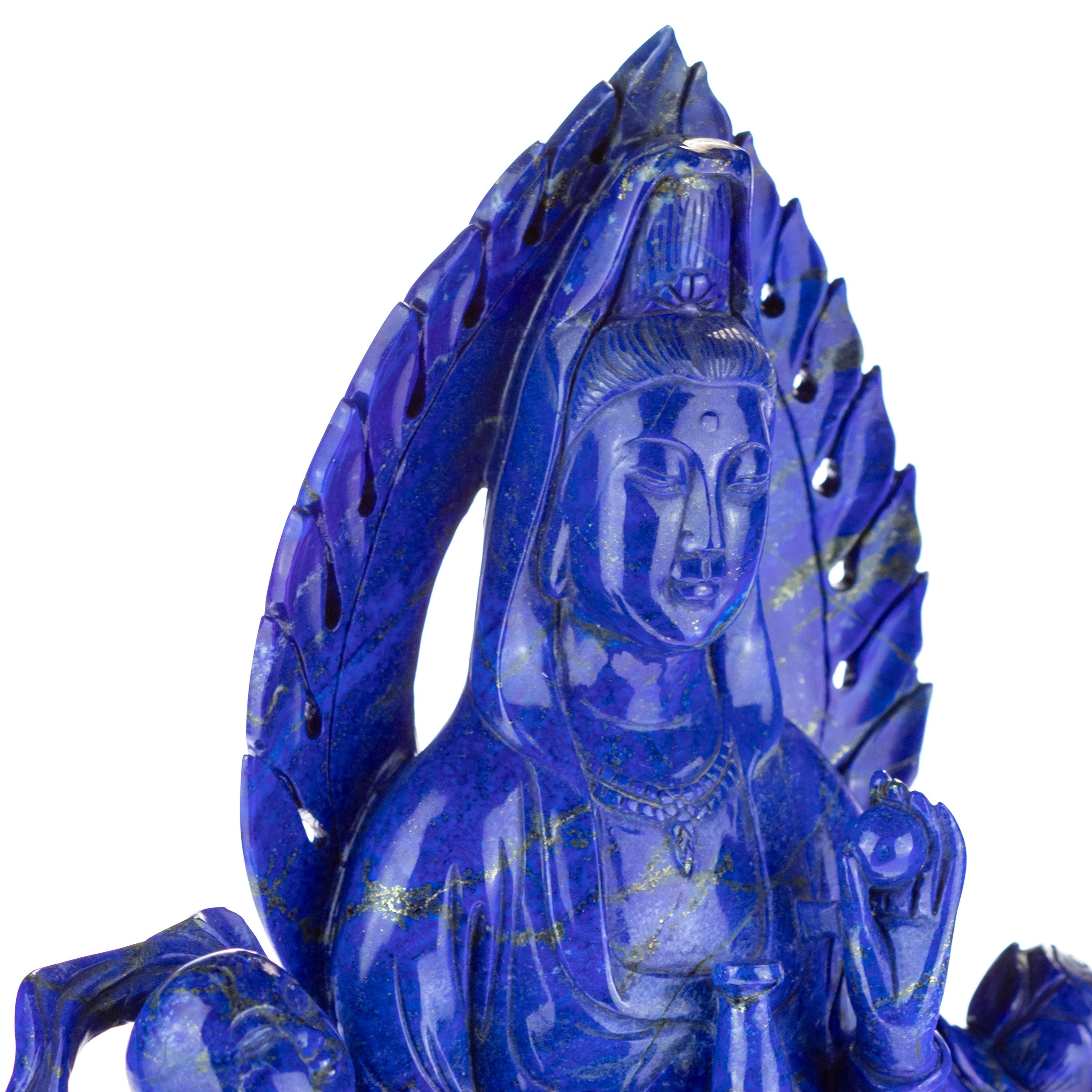 Lapis Lazuli Holy Virgin With Child Figurine Carved Blue Statue Sculpture For Sale 2