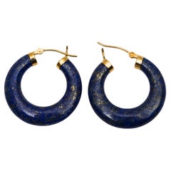 Boucles d'oreilles en Lapis Lazuli or jaune 14k