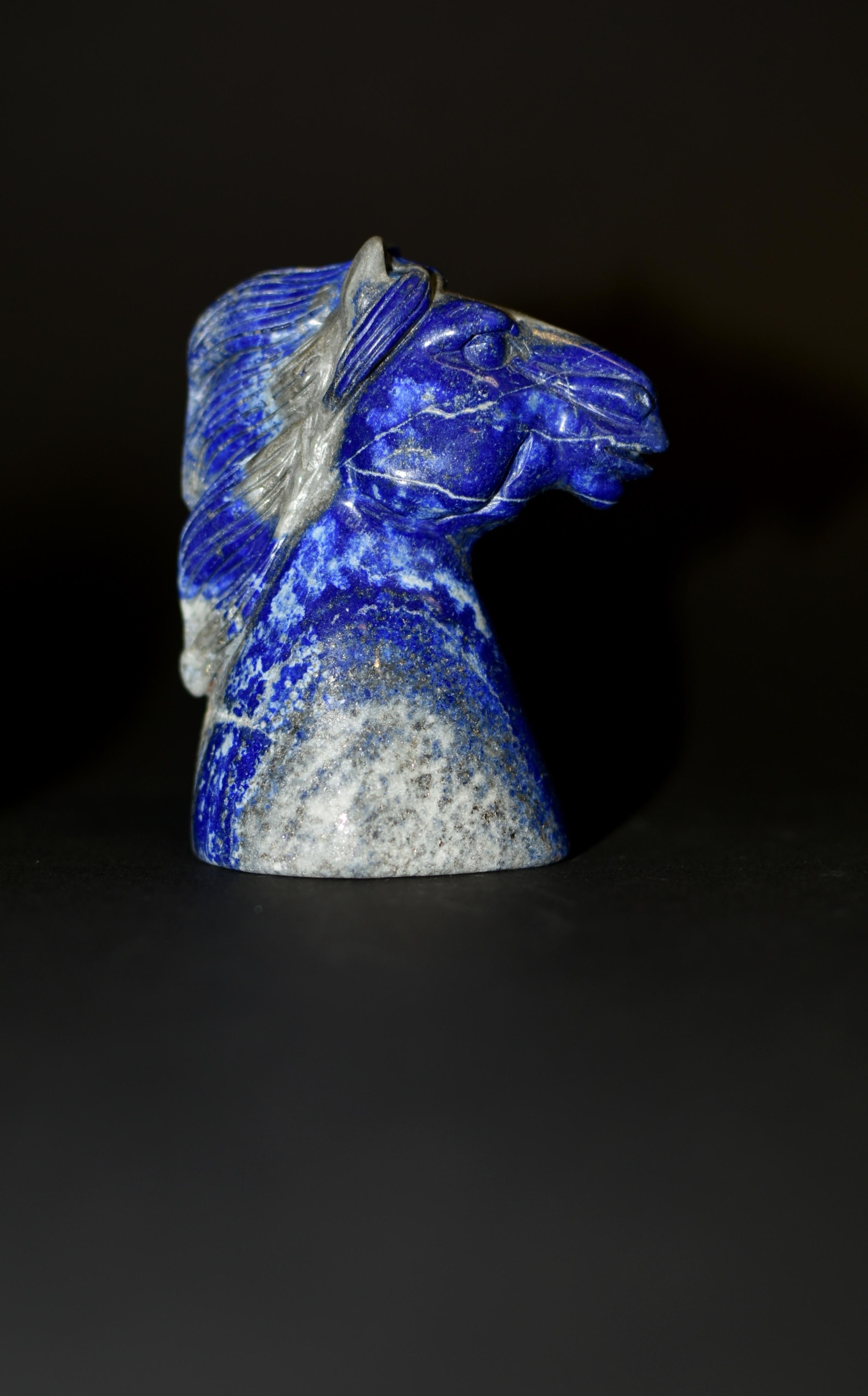 Afghan Lapis Lazuli Horse Knight For Sale