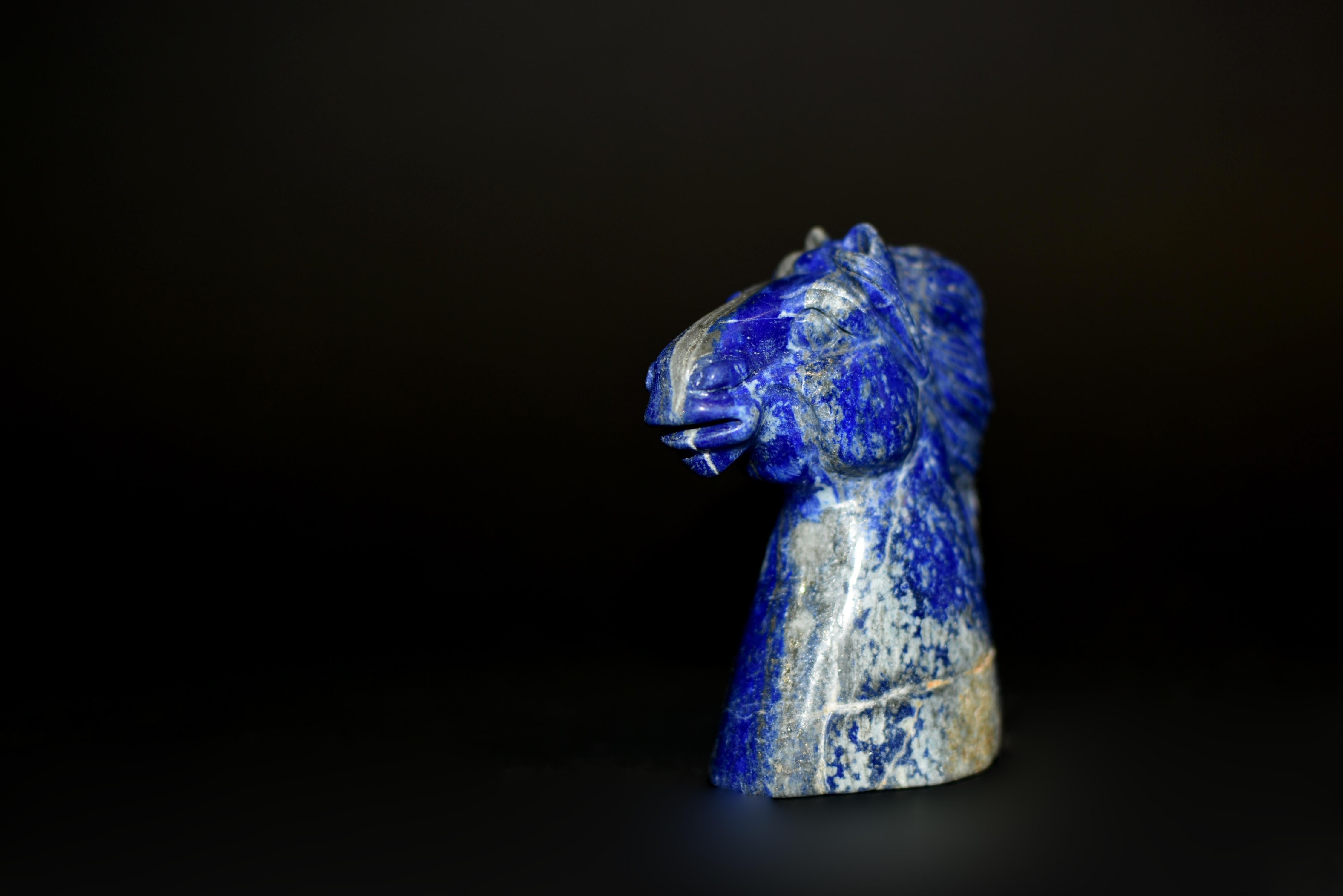 Lapis Lazuli Horse Knight In Good Condition For Sale In Somis, CA