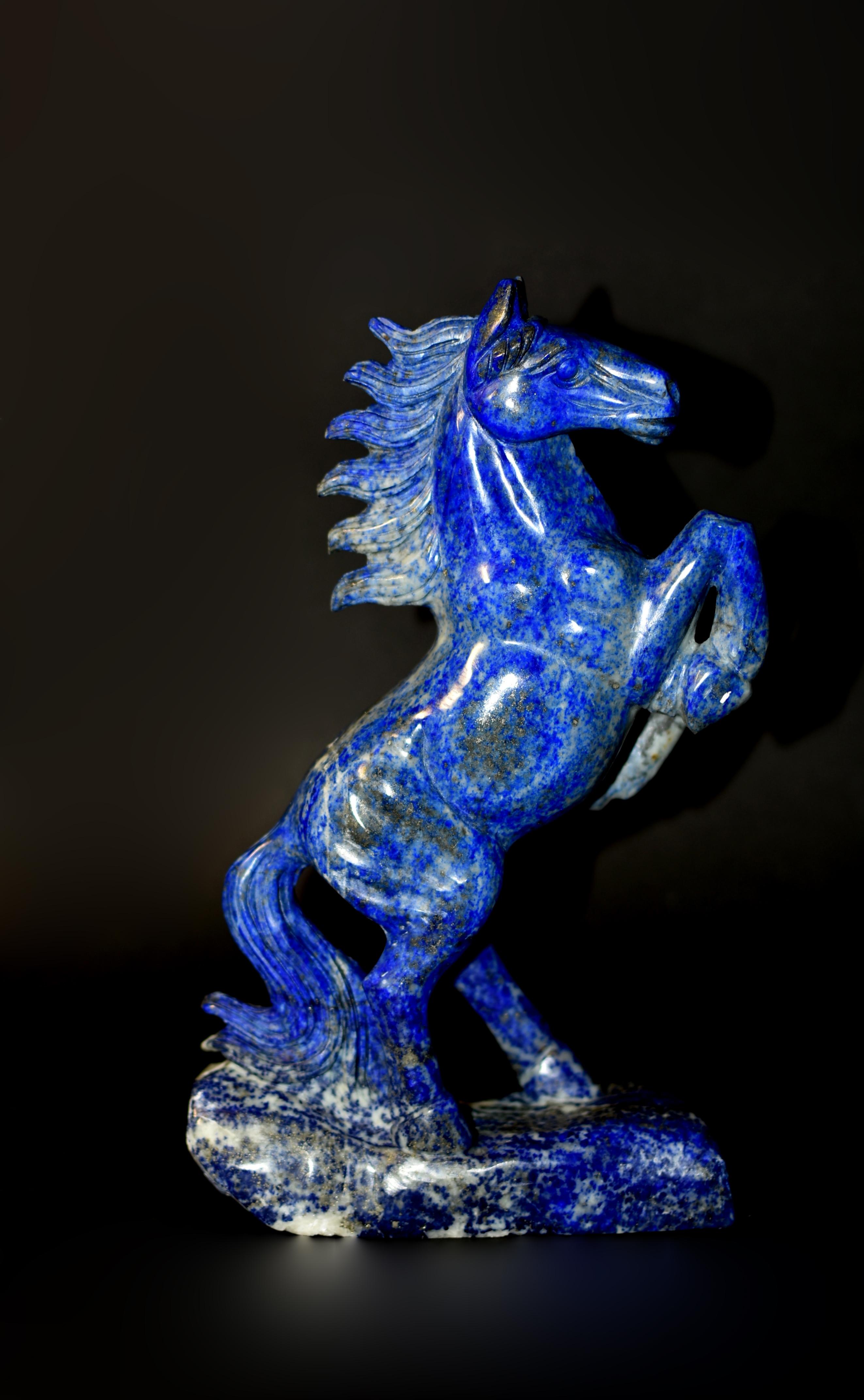 Afghan Lapis Lazuli Horse Statue For Sale