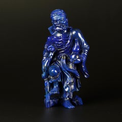 Lapis Lazuli Man Figurine Carved Human Spiritual Artisanal Statue Sculpture