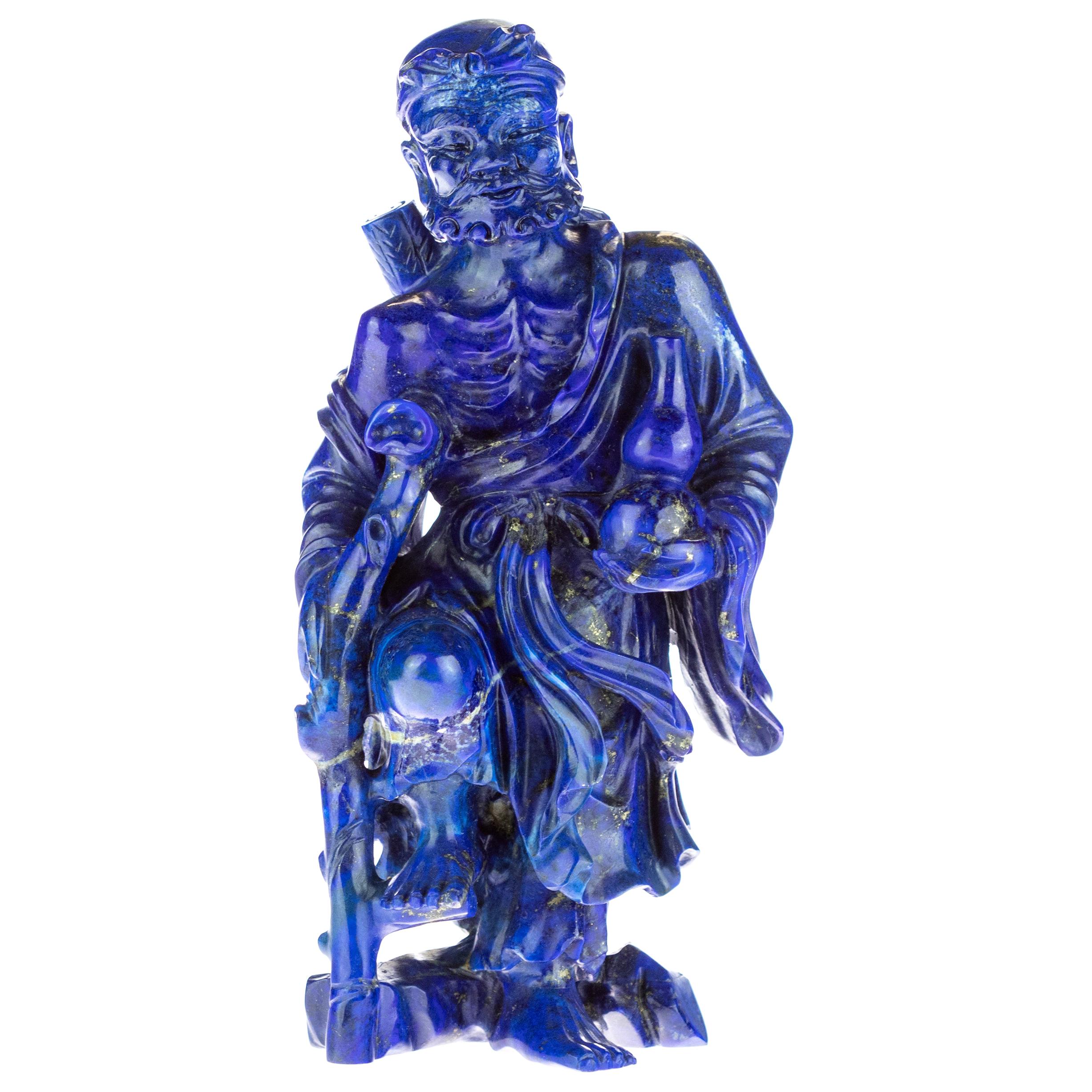 Lapis Lazuli Man Figurine Carved Human Spiritual Artisanal Statue Sculpture For Sale
