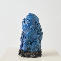 Lapis Lazuli Mountain Carving, Chinese Sculpture, 20th Century