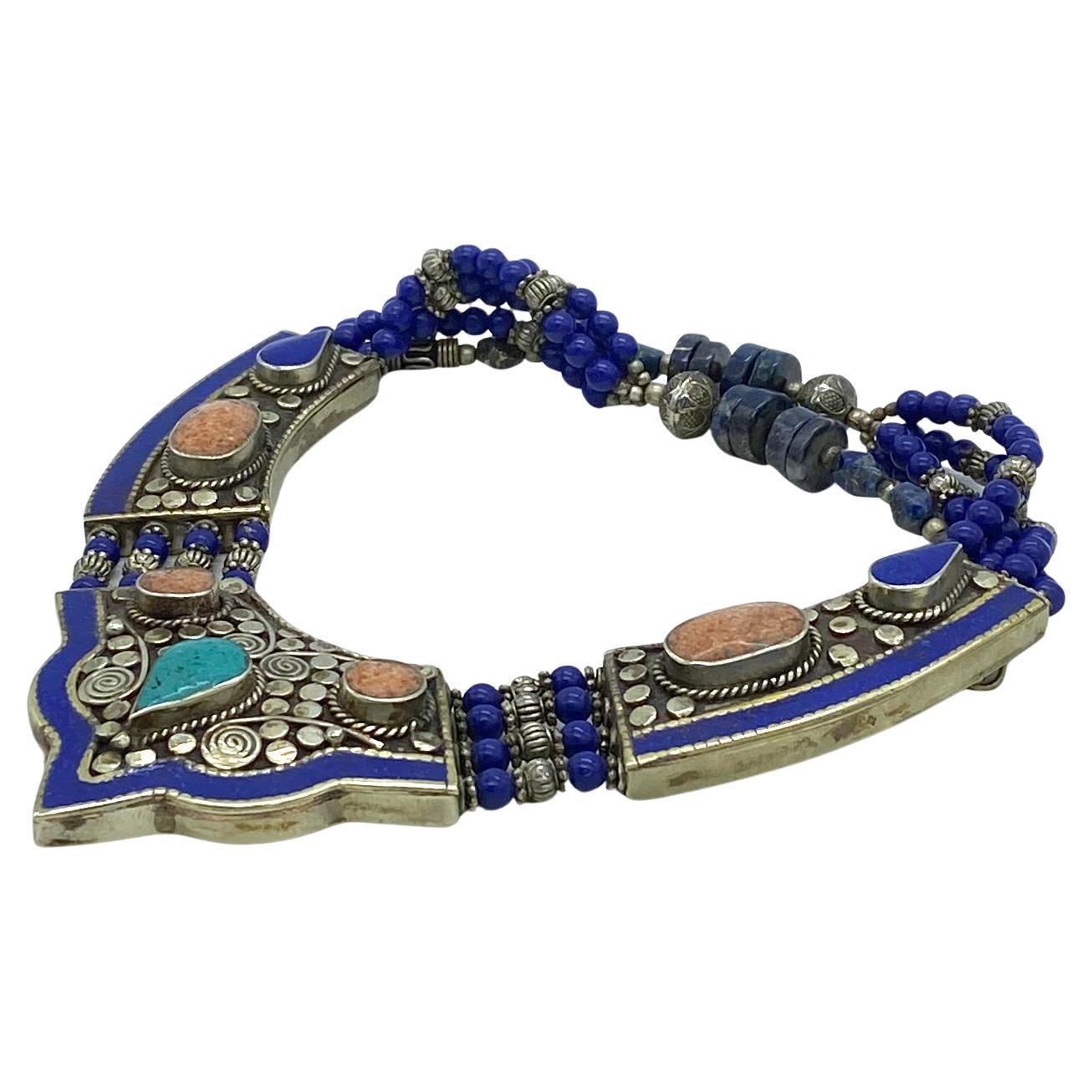 Lapis Lazuli Multi-Strand Necklace from Turkey For Sale 1