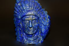 Lapis Lazuli Native American Indian Chief Statue