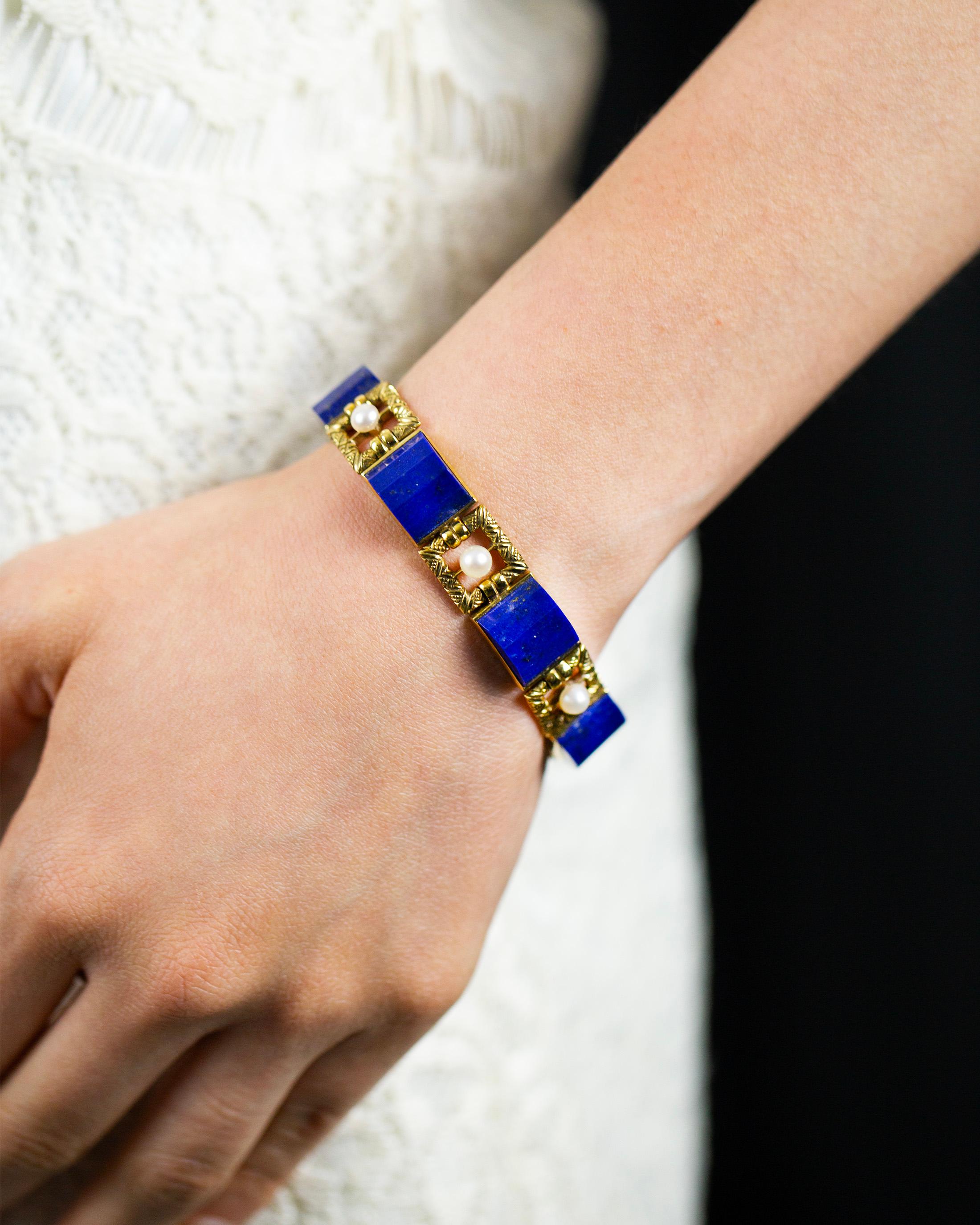 lapis and gold bracelet