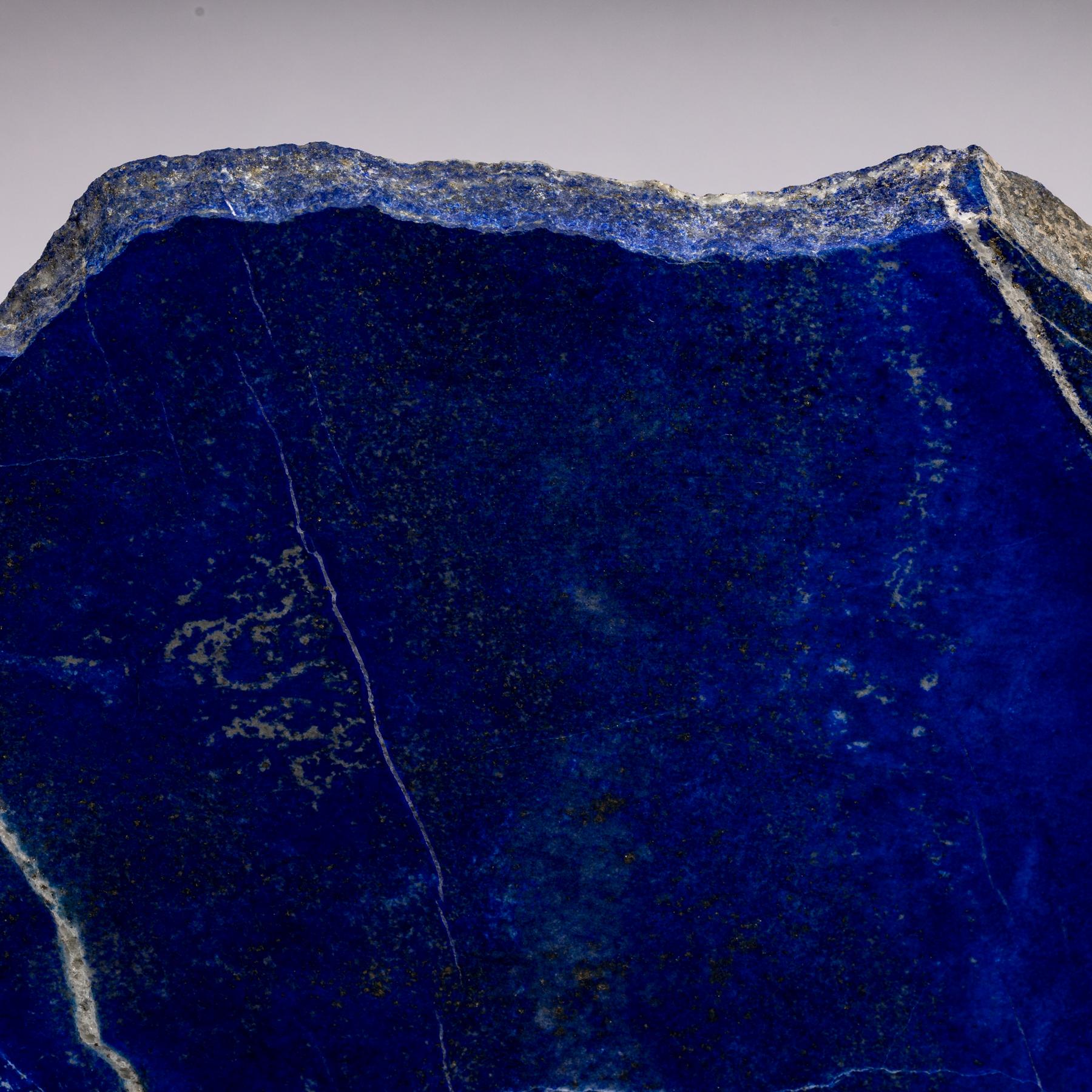Afghan Lapis Lazuli Natural Shape Sculpture Mounted on Aluminium Custom Base