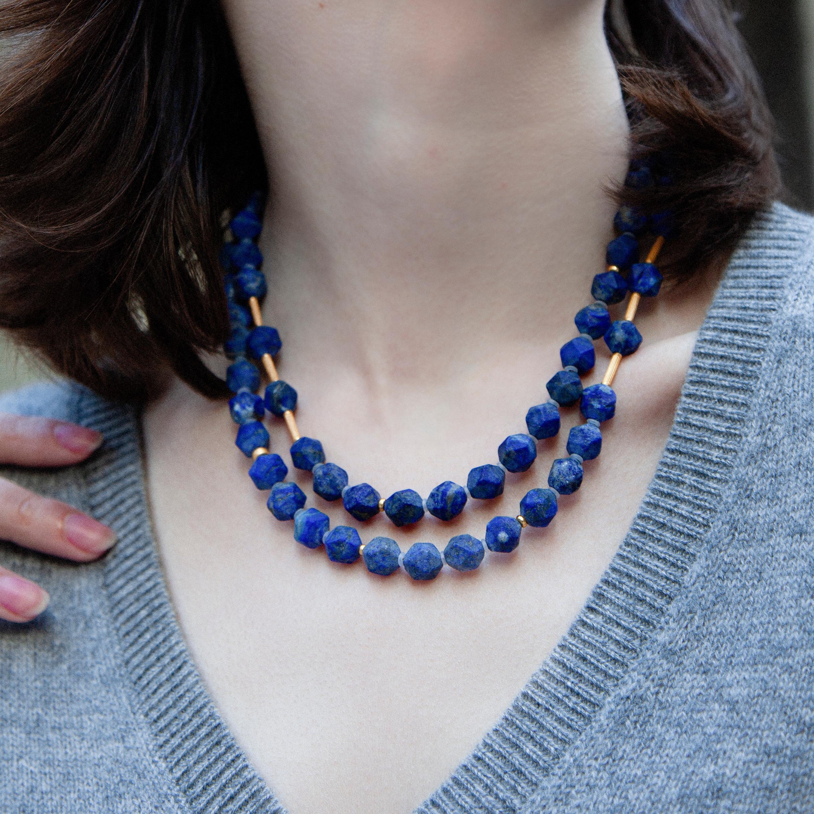 Lapis Lazuli Necklace - Blue Madrid Lapis Necklace by Bombyx House For Sale 3