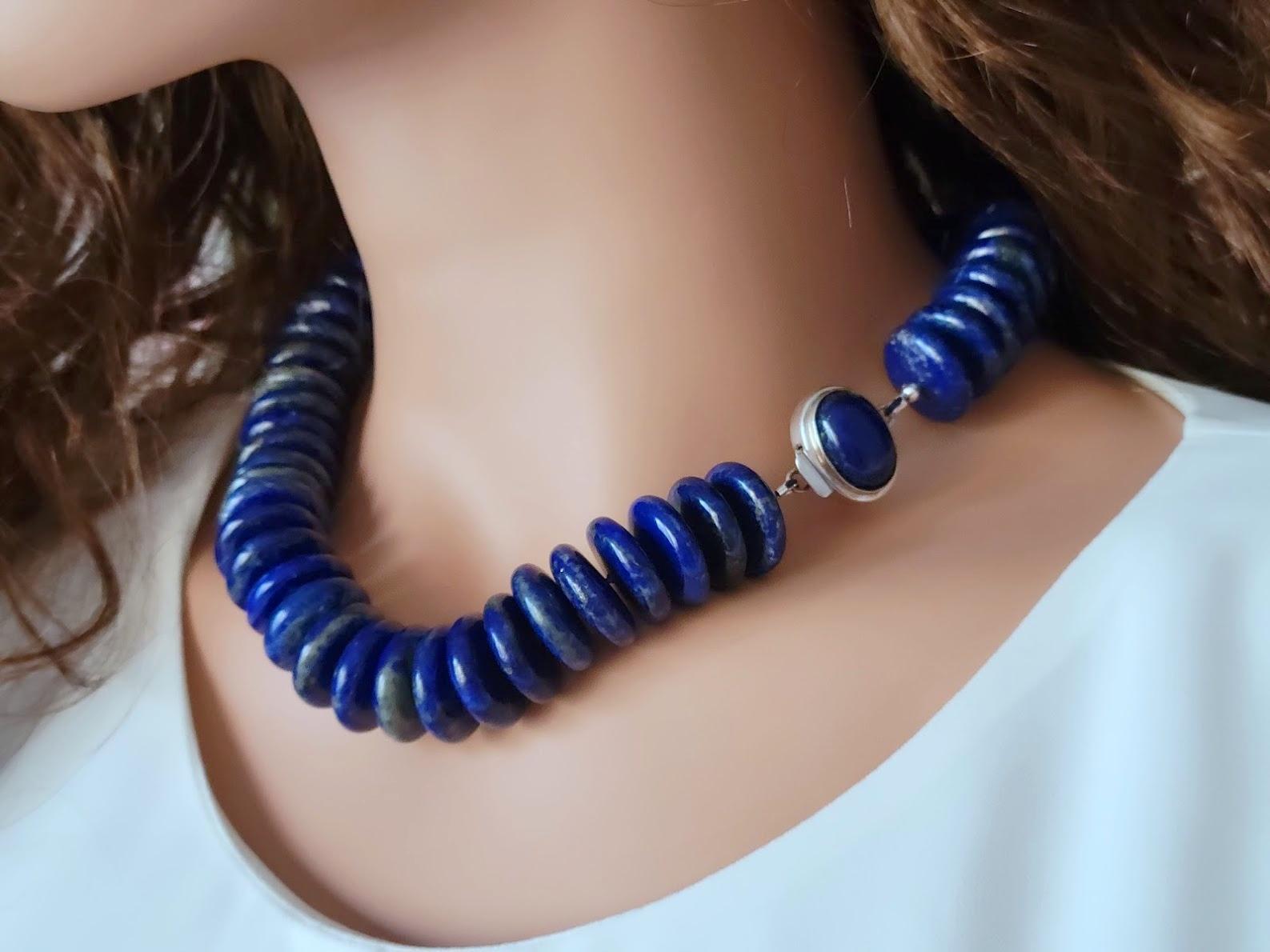 Bead Lapis Lazuli Necklace For Sale