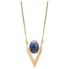 Lapis Lazuli Necklace in 9 Carat Gold from Iosselliani