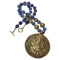 Lapis Lazuli Necklace with Ganesha Pendant
