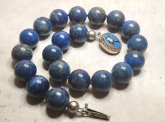 Lapis Lazuli Necklace with Vintage Essex Crystal Clasp