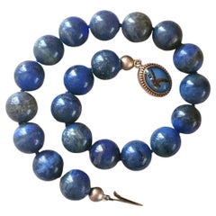Collana in Lapislazzuli con chiusura in cristallo Essex Vintage