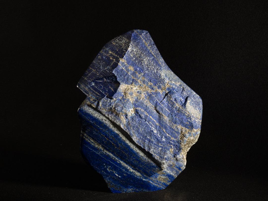 Afghan Lapis Lazuli Partly Polished Freeform with Pyrite For Sale