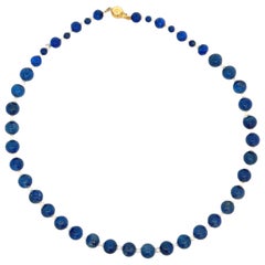 Lapis Lazuli & Pearl Bead Necklace