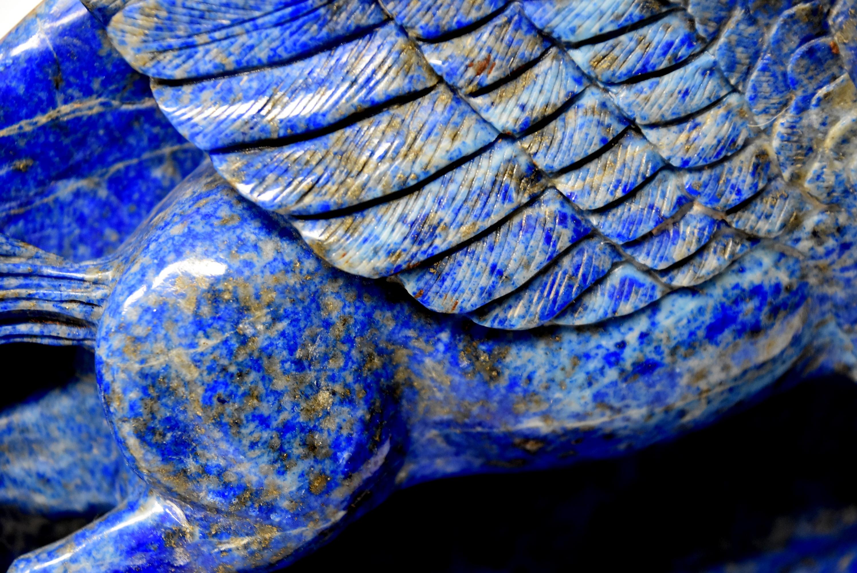 Lapis Lazuli Pegasus Statue, Horse Sculpture 4